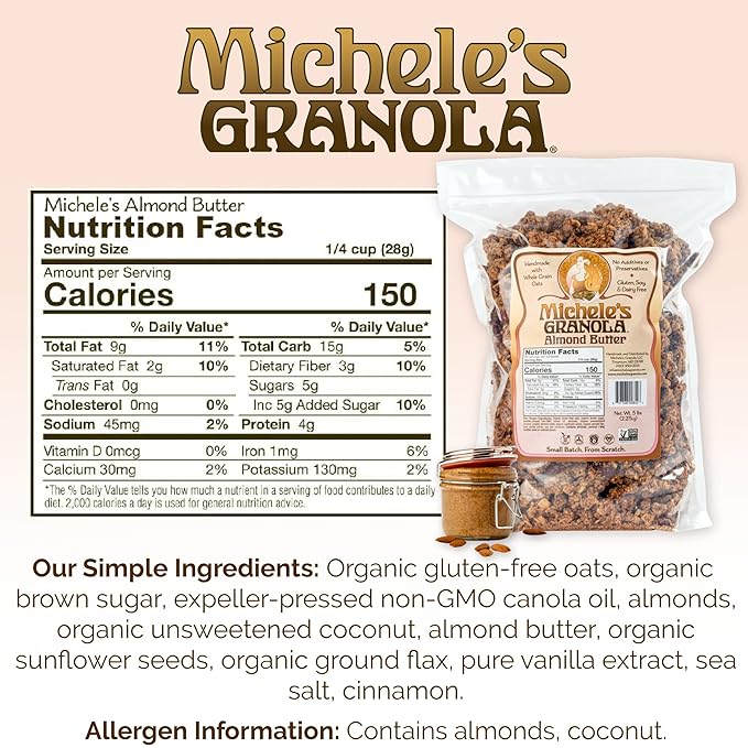 Michele's Granola Original and Almond Butter Gluten-Free &amp Non-GMO 5lb Bulk Bag Pack of 2