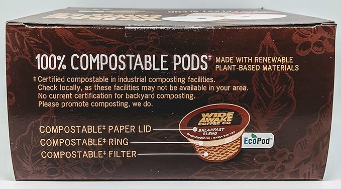 Wide Awake Coffee Single Serve Coffee Pods (32 Count Breakfast Blend)