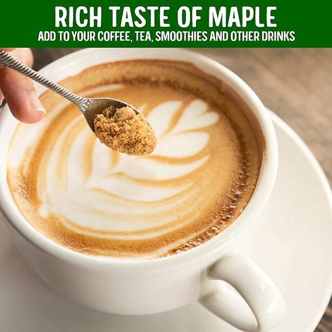 Maple Joe Pure Maple Sugar Granulated Made With 100% Grade A Maple Syrup. Powdered Maple Sugar For Cooking &amp Baking. White &amp Brown Sugar Substitute. Non-GMO Gluten Free &amp Vegan 7.8 oz /220