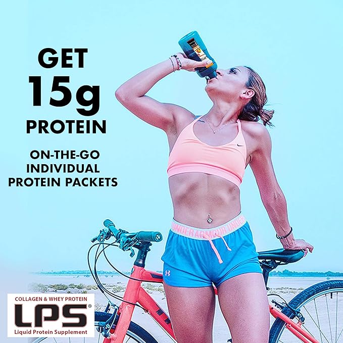 LPS Liquid Collagen &amp Whey Protein Supplement - Sugar-Free Dye-Free Non-GMO Drink - Hydrolyzed Collagen &amp Whey Peptides Promotes Healthy Skin &amp Hair for Men &amp Women Orange 32 fl oz