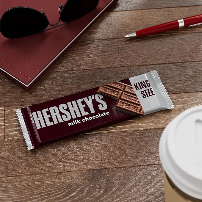HERSHEY'S Milk Chocolate King Size Candy Bars 2.6 oz (18 Count)