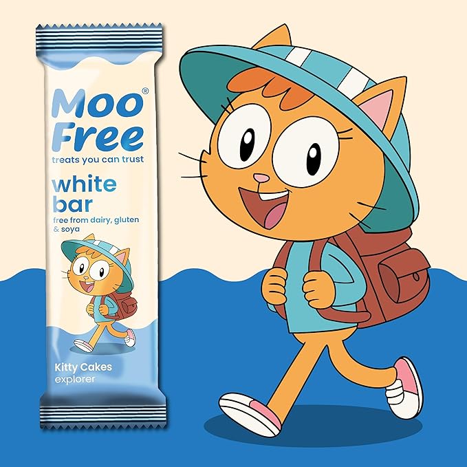 15 x Moo Free Natural White Chocolate Dairy Free &amp Vegan Mini Bar 0.71 oz