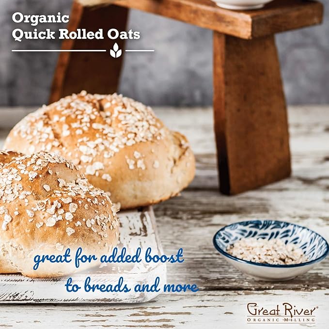 Great River Organic Milling Oatmeal Quick Rolled Oats Organic 50-Pounds (Pack of 1)