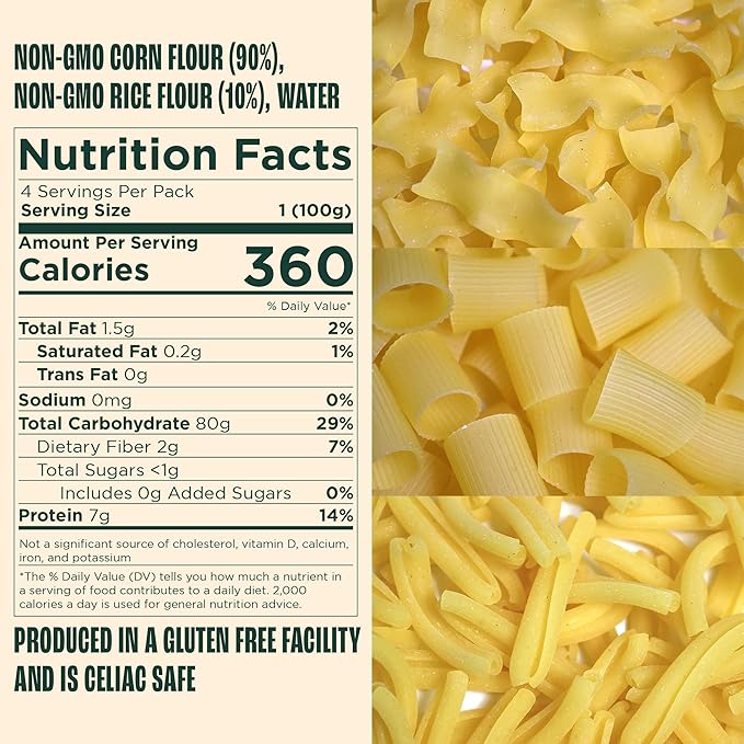 Giadzy by Giada De Laurentiis 3 Pack Gluten Free Variety Pasta - includes Caserecce Taccole &amp Mezzi Rigatoni- Made in Italy Artisanal Clean Ingredients - Non GMO