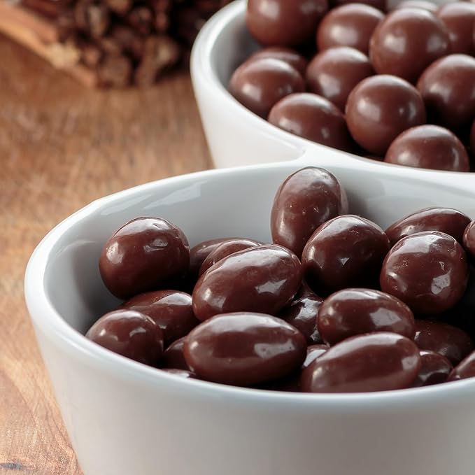 Yupik 45% Dark Chocolate &amp Coconut Coated Almonds 2.2 lb (35.2 oz) Gluten-Free Kosher Whole Roasted Nuts Crunchy Almonds Dipped in Chocolate and Coconut Coating Chocolate Candy Sweet Snacks