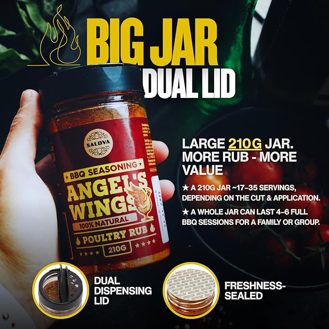 Premium BBQ Rub Gift Set - Holy Cow Angel’s Wings Black Garlic Truffle Infusion BBQ Rubs | Pack of 4 | 100% Natural | Spice Gift For Foodie