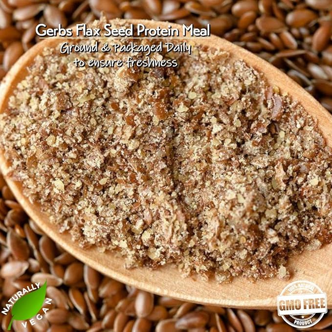GERBS Flax Seed Meal 2 LBS. Premium Grade | Freshly Harvested &amp Packaged in Resealable Bulk Bag | Non-GMO Keto &amp Paleo Cleared | Improves digestion &amp Relieves constipation | Gluten Peanut