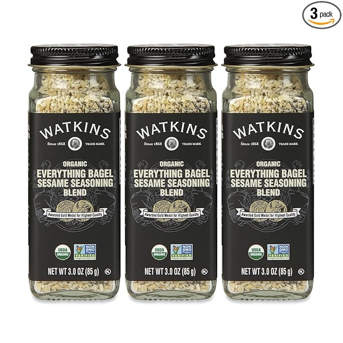 Watkins Gourmet Organic Spice Jar Everything Bagel Sesame Seasoning Blend 3.0 oz. Bottle 3-Pack