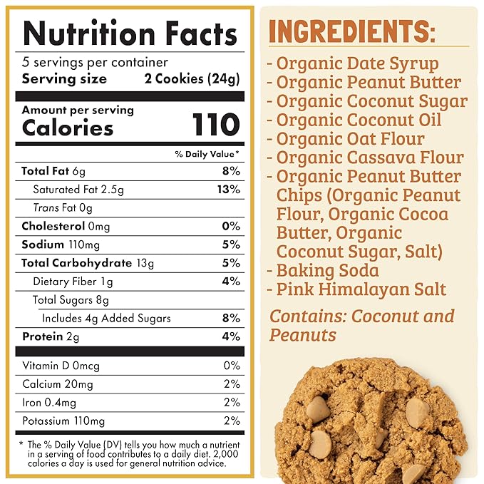 Skout Organic Peanut Butter Cookies (3 Pack) | Soft Baked Cookies | Plant-Based | Vegan | Gluten Dairy &amp Soy Free