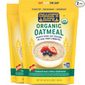 COACH'S OATS Organic Whole Grain Oatmeal (48 oz) Pack of 2 | Cracked n’ Toasted | Quick-Cooking Steel Cut Texture | Heart-Healthy Delicious Breakfast | Microwavable Stovetop Overnight Oatmeal