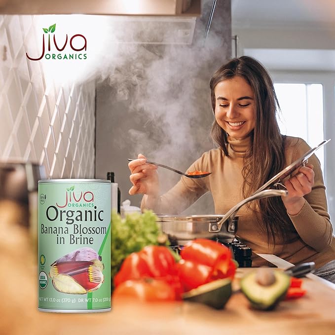 Jiva Organic Banana Blossoms 14 Ounce (Pack of 6) - BPA Free Gluten Free - Delicious Meatless Alternative