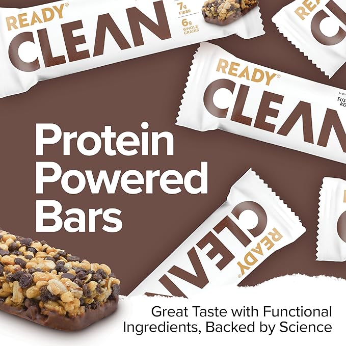 Ready® Protein Bars - High-Protein Snack with 15g Whey Protein All-Natural Ingredients Supports Lean Muscle and Recovery - Chocolate Chip (15 Pack)
