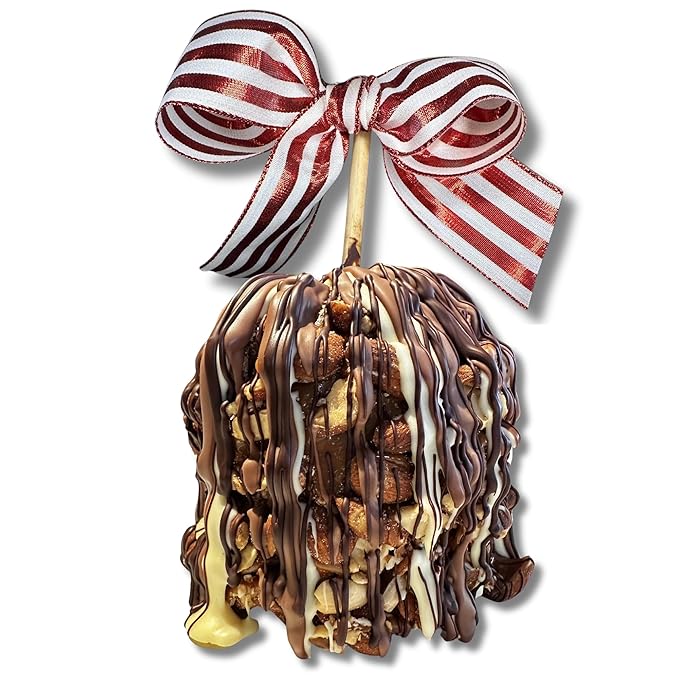 TV's Deli &amp Diner Gourmet Jumbo Caramel Apple | Caramel Toasted Almonds &amp Triple Chocolate | Handmade &amp Freshly Prepared (Almond Triple Chocolate)