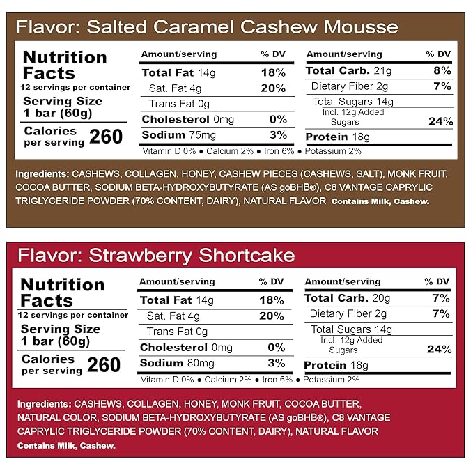 REV7 Ketone Energy Bars Pack of 12 - Variety