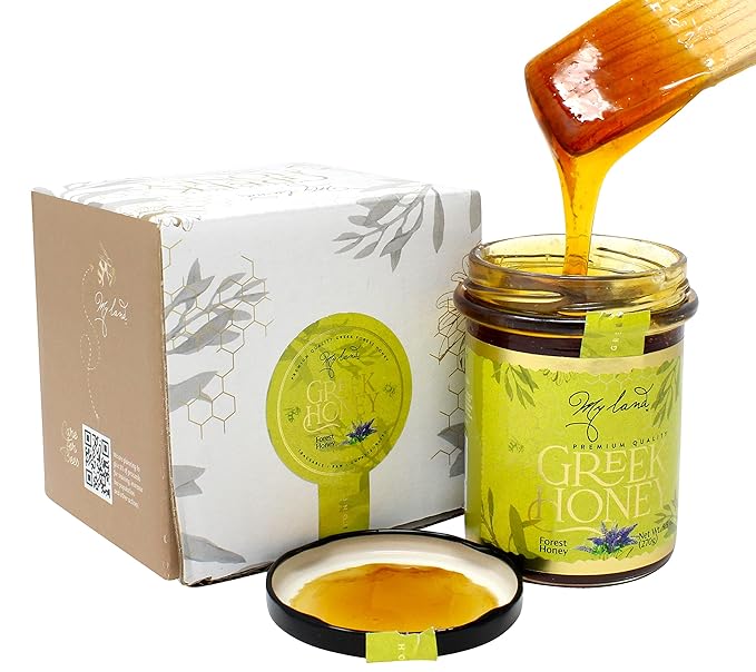 MY LAND Forest Greek Natural Raw Honey Unfiltered (9.5 Ounce (Pack of 1))