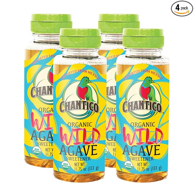 Chantico Agave Organic Sweetener (333g of each 4 pack Wild) Diabetes-friendly Vegan Sugar substitute Easy addition to tea coffee and baked goods Non-GMO Kosher