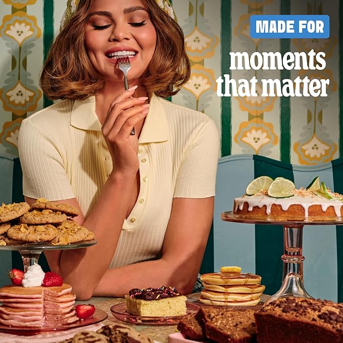 Cravings by Chrissy Teigen Vanilla Birthday Cake &amp Cupcake Mix - Includes Milk Chocolate Frosting &amp Sprinkles - Easy Yellow Cake &amp Cupcake Mix (Pack of 3)