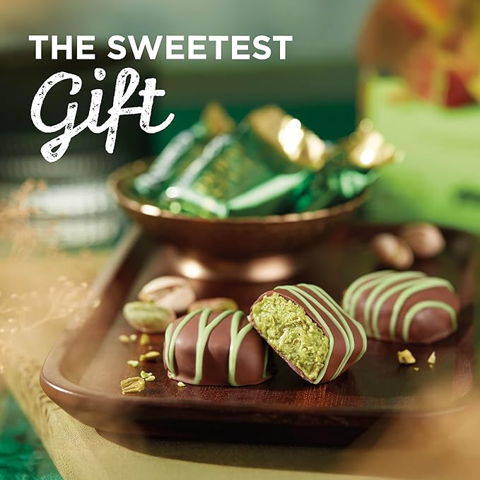 RUSSELL STOVER Valentine's Day Dubai Style Milk Chocolate Candy Pistachio &amp Kataifi Heart Gift Box 4.75 oz.