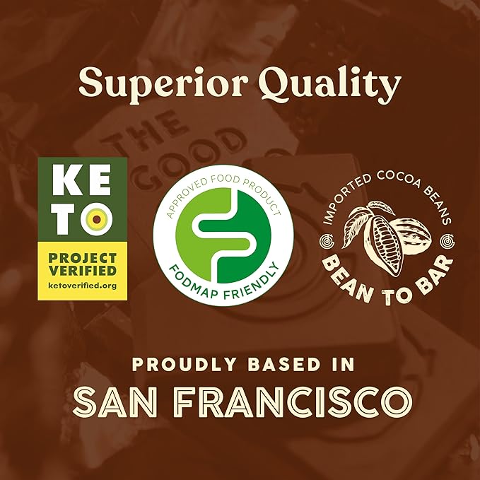 The Good Chocolate - Keto Milk Chocolate Coffee Style Squares 80% Less Sugar Lower Net Carb Snack Lower Calorie Creamy Chocolate Candy 24 Square Family Pack