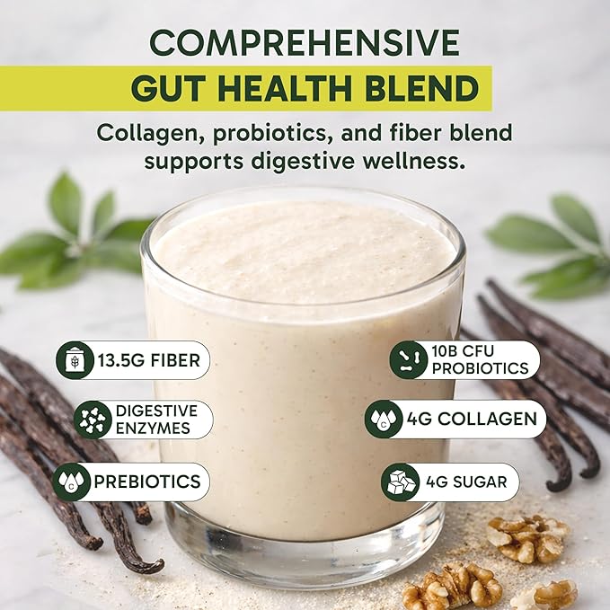 All-In-One Superfood Protein Shake | Complete Meal Replacement | 60+ Superfoods 20g Plant Based Protein Powder Meal Replacement | Probiotics Digestive Enzymes 13g Fibre | Low Carb Weight Loss Shake