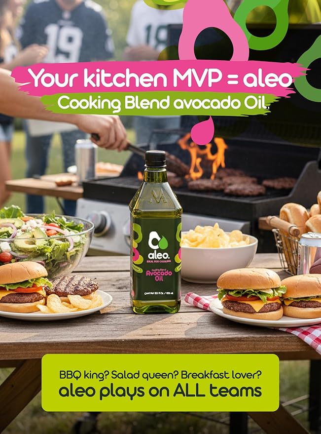 ALEO Cooking blend avocado oil Keto Perfect for frying grilling roasting &amp baking Can help to keep your heart strong avocado oil for cooking vegetable oil 32.1 O/950 ml