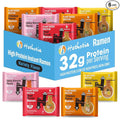 Hethstia High-Protein Ramen Variety Pack (Chicken Beef Spicy Kimchi Spicy Curry) 6-Pack Instant Ramen Noodle Soup 32g Plant-Based Protein Vegan Non-GMO Low Fat Pre-Packaged Quick Meal