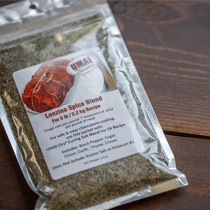 UMAi Dry Large Charcuterie Kit Easy Bundle Pack of 3 8x18 in Dry Aging Bags for 5 lbs of Meat Lonzino Spice Blend &amp Premixed Curing Salt Create Gourmet Charcuterie Boards in Refrigerator Over 1