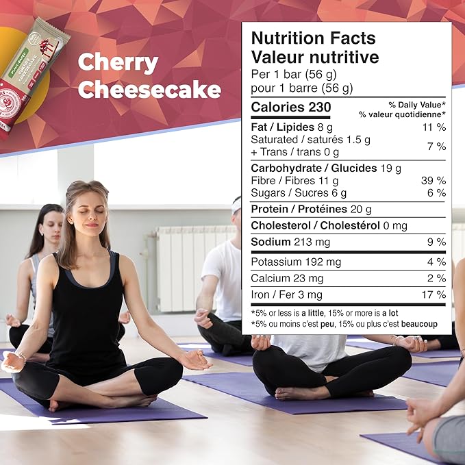 Daryl's Bars Vegan Line Cherry Cheescake On the Go Protein Bars Gluten Free Vegan Protein Snack Meal Replacement Pack of 2