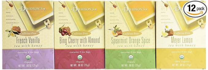 Davidson's Tea Assorted Tea And Honey 8-Count Tea Bags (Pack of 12)