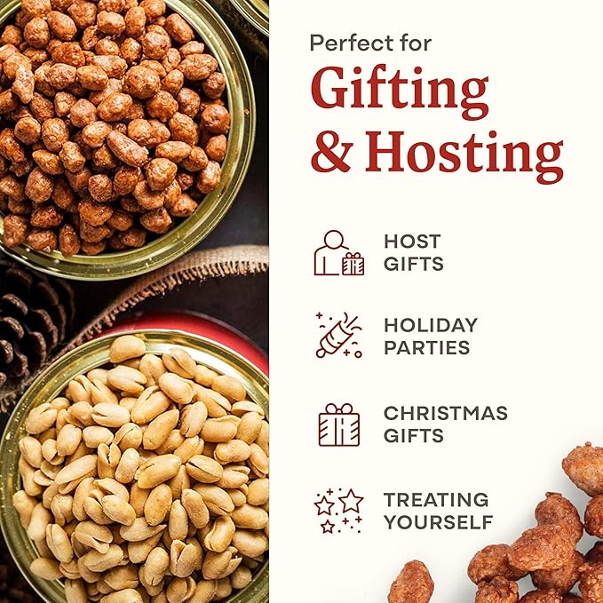 Belmont Peanuts Holiday Gift Bundle with Sea Salt and Butter Toffee Virginia Peanuts 20 oz (2 Pack) – Hand Seasoned No Preservatives Absolutely Delicious – A Secret Santa Favorite
