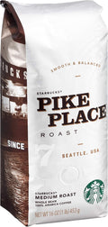 Starbucks Pike Place Whole Bean Coffee 16 Oz Pack of 6