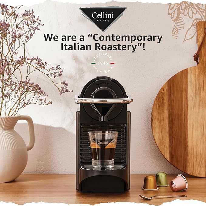 Cellini Caffè Decaffeinato Aluminum Nespresso Pods 120 Count Medium Roast Coffee Capsules 100% Nespresso Original Machine Compatible
