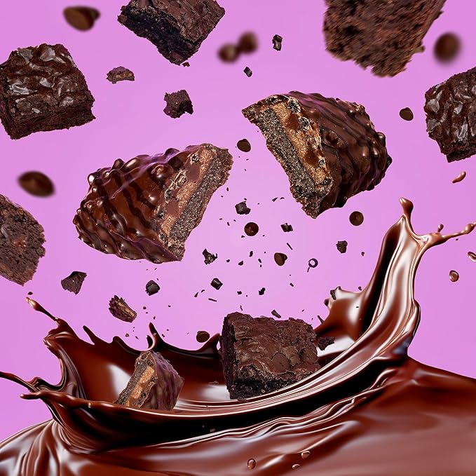 FITCRUNCH Snack Size Protein Bars 6-Layer Baked Bar 4g of Sugar Gluten Free &amp Soft Cake Core (9 Bars Chocolate Brownie)