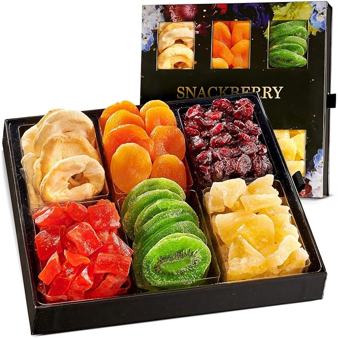 Dried Fruit Gift Basket Gourmet Snack Box in Elegant Drawer Window Box Gift Set for Christmas New Years Birthday Party Sympathy Healthy Snack Box for Men and Women. Kosher Parve Snackberry (2-