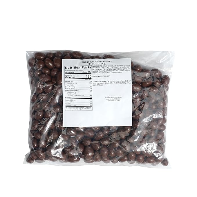 Milk Chocolate Covered Raisins 2 Pound Bulk Bag Chocolate Covered Raisins The Hampton Popcorn &amp Candy Company