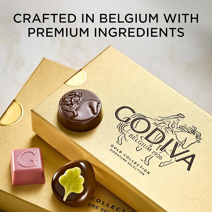 Godiva Gold Dark Chocolate Gift Box Belgian Dark Chocolates with Pralinés Ganaches &amp Caramels Gourmet Gift for Birthdays Holidays Kosher 15 Pc