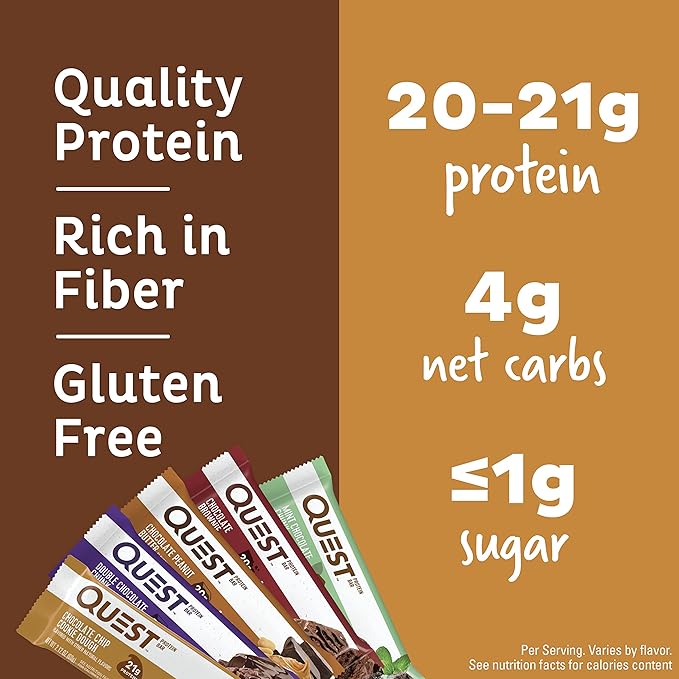 Quest Nutrition Chocolate Lovers Variety Pack High Protein Low Carb Gluten Free Keto Friendly 12 Count