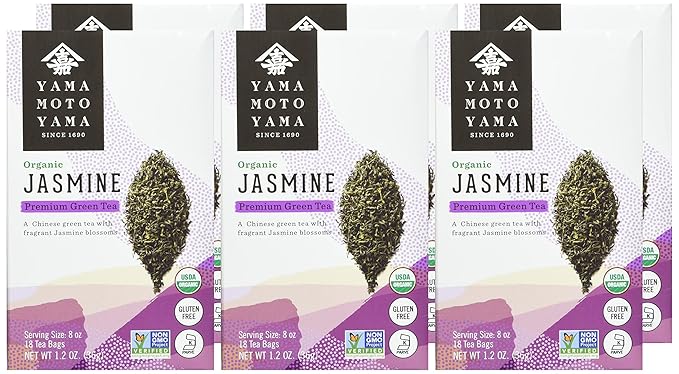 Yamamotoyama Organic Jasmine Green Tea Bag 18 ct (Pack of 6)