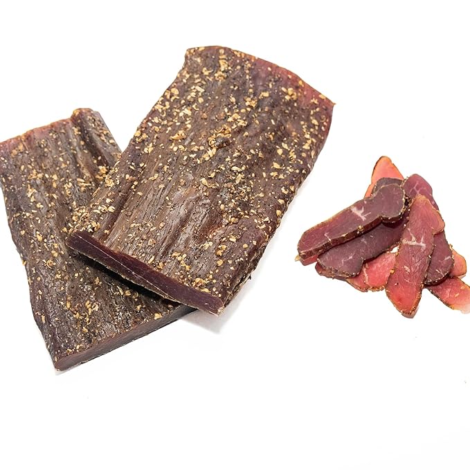 Biltong Depot Smoky Mesquite Beef Biltong Slab – 8oz | Air-Dried Beef Jerky Snack | High Protein | Zero Sugar | Keto &amp Paleo Friendly | Gluten Free | No Artificial Preservatives | No MSG
