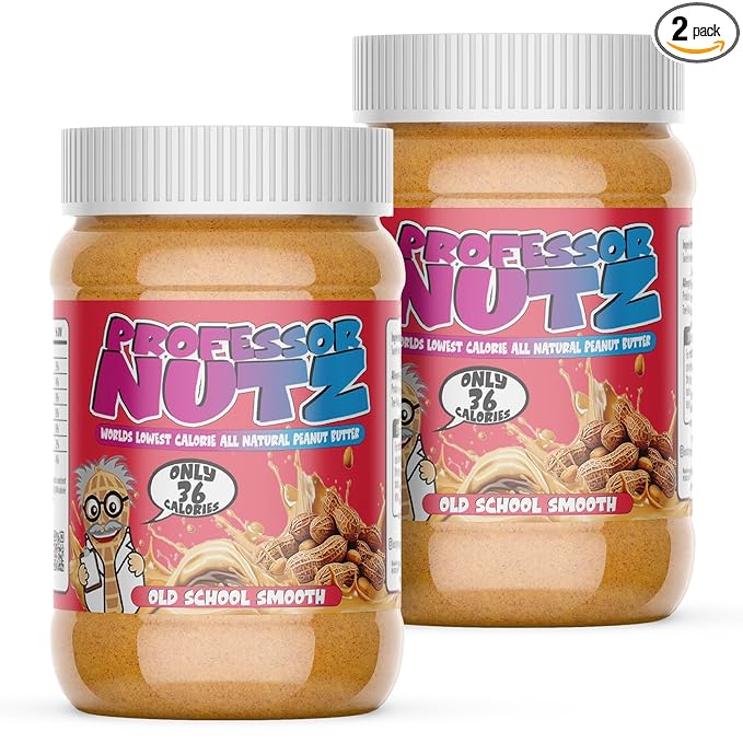 Professor Nutz Organic Peanut Butter- Low Calorie Nut Butter Natural Peanut Butter Natural Fiber Healthy Peanuts Great source of Protein 30 Essential Vitamins (12.41 Oz 2 Pack Original)