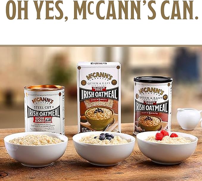 McCann's Irish Oatmeal Quick &amp Easy Steel Cut Oats 24 Ounce (Pack of 12)