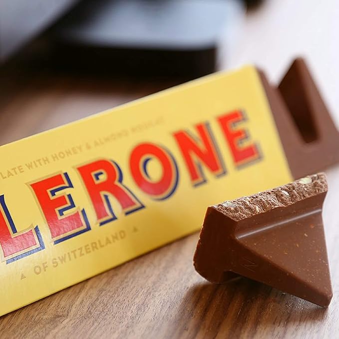 Toblerone Swiss Milk Chocolate Candy Bars with Honey and Almond Nougat 20-3.52 oz Bars