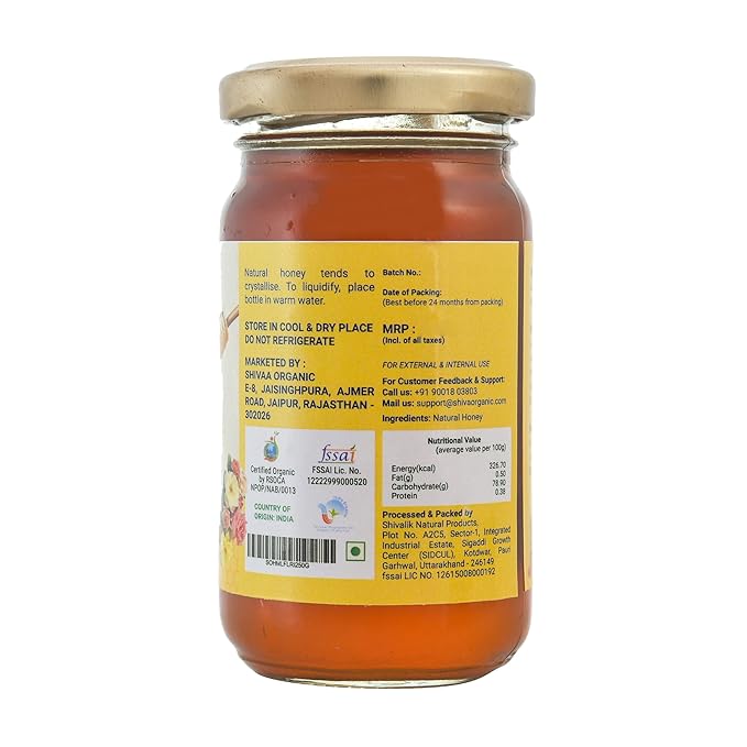 Shiva Organic Honey Combo - Eucalyptus Jamun Multi Flora - 250g Each | Diverse and Pure Honey Collection