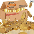 Bitcoin Chocolate Coins – 3 lb Bulk Box 240 Belgian Milk Chocolate Coins in Gold Foil – Kosher OUD Crush-Proof Packaging – Crypto Gift – Foiled Again!