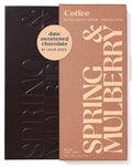 Spring &amp Mulberry Dark Chocolate Bars - Refined Sugar Free Dark Chocolate Sweetened with Dates Healthy Chocolate - Coffee 3 Pack