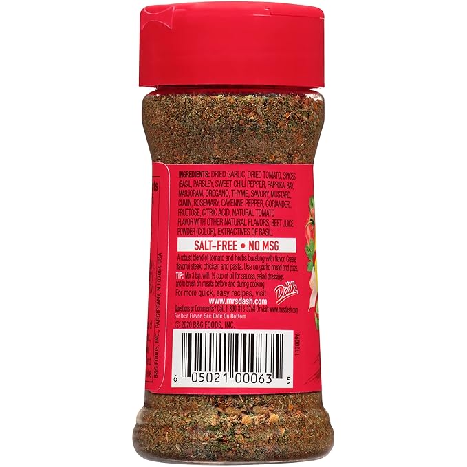 Dash Salt-Free Seasoning Blend Tomato Basil and Garlic 2 Ounce (Pack of 8)