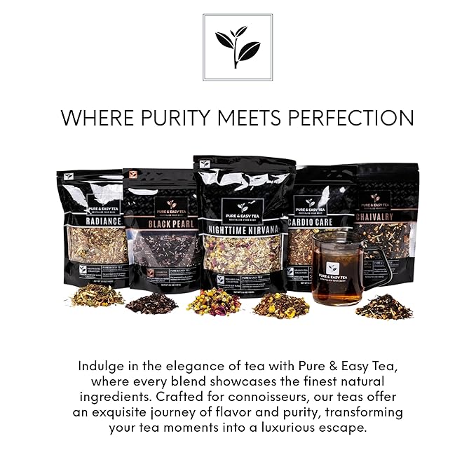 Pure And Easy Tea Cardio Care Herbal Heart &amp Circulatory Support Tea Caffeine-Free Multi-Botanical Wellness Blend (100g)