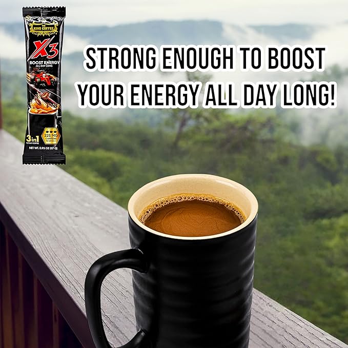 King Coffee 3in1 X3 Instant Vietnamese Coffee Packets Box 12 sticks x 0.95 oz (27g) Boost Energy Cafe Mix Perfect for Powerful Day (3)