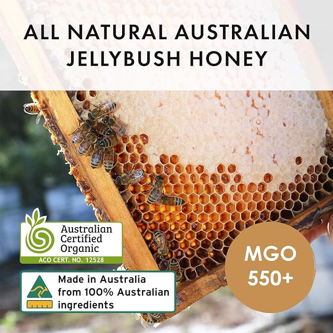 BIOSOTA Organic Manuka Honey MGO 550+ - Medical Grade Manuka Honey from Australia NPA/ULF 15+ 100% Raw Unheated Pure Honey 8.8oz (550+) (MGO 550+)