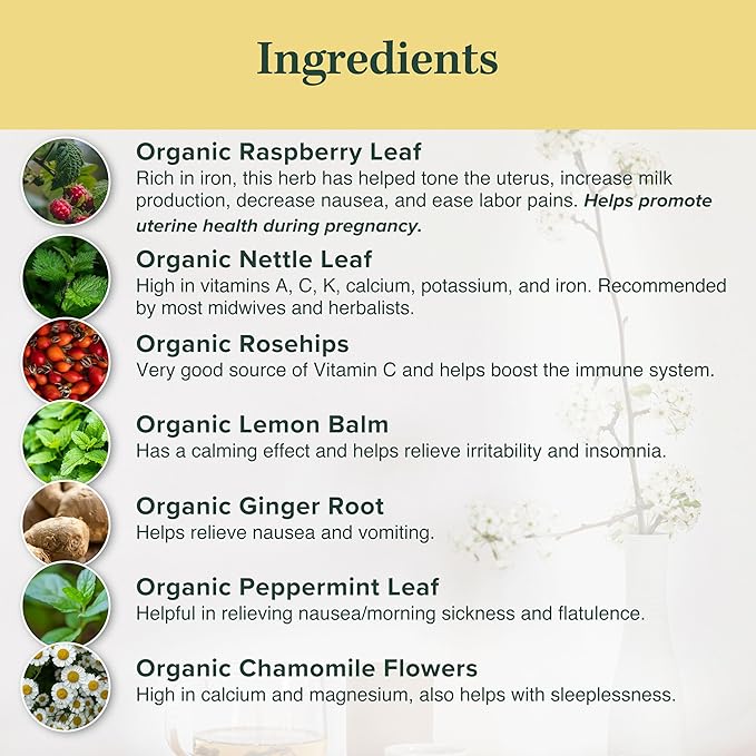 Jade Tea - Organic Second Trimester Pregnancy Tea Deepening Reserves | Uterine Toning Prep &amp Sustained Prenatal Mineral Support | Caffeine-Free Fair Trade Sustainable Made In USA